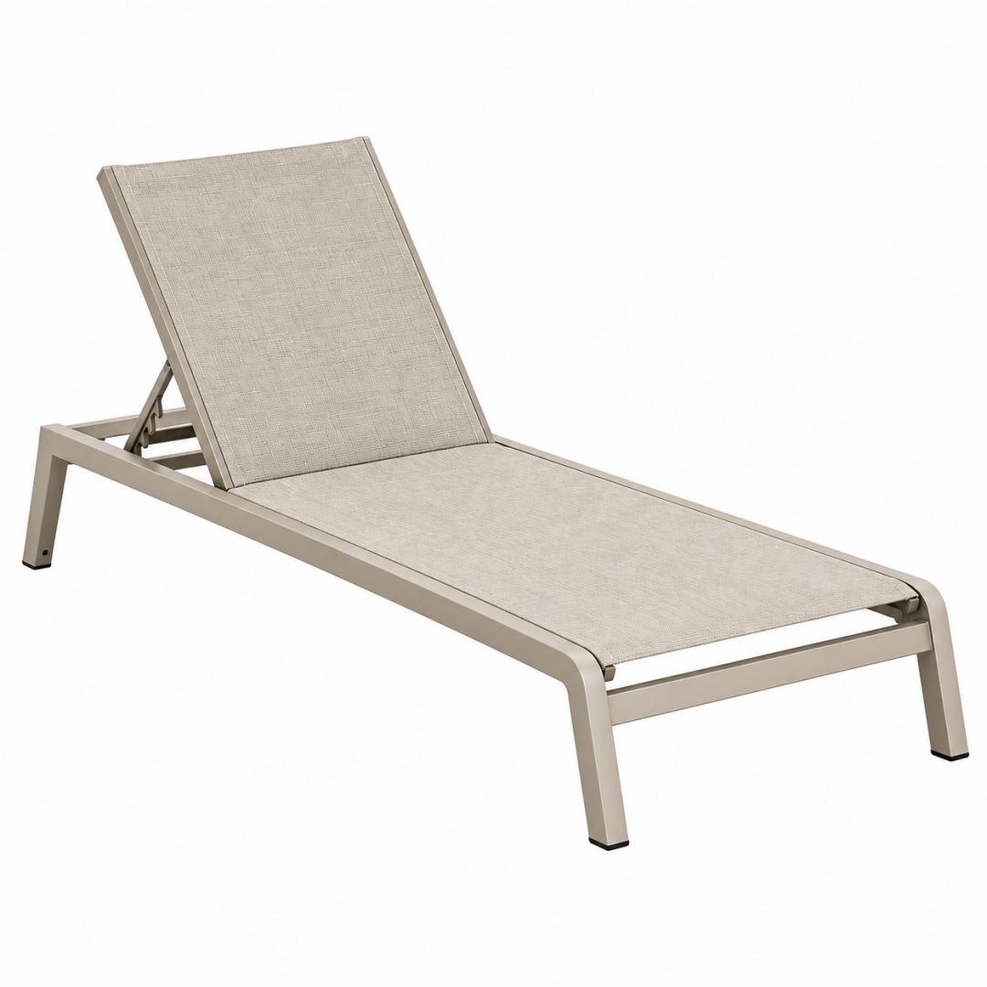Sonnenliege 195 x 65 x 95 cm Aluminium Beige verstellbar für Außenbereich