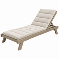 Gartenliege 200 x 70 cm aus Holz in Beige mit gepolsterter Auflage und verstellbarer Rückenlehne