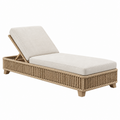 Gartenliege 200 x 75 x 78 cm aus Rattan in Natur/Beige mit verstellbarer Rückenlehne