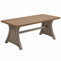 Gartentisch 180 x 100 x 75 cm Aluminium Polyrattan Braun rechteckig