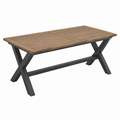 Gartentisch 180 x 90 x 75 cm Holz Metall Braun Schwarz im Industrie Stil