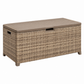 Aufbewahrungsbox 120 x 60 x 60 cm Kunststoffgeflecht Taupe für den Außenbereich