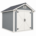 Gartenhaus 244 x 183 x 224 cm aus Holz Grau Weiß mit Doppeltür im Landhausstil